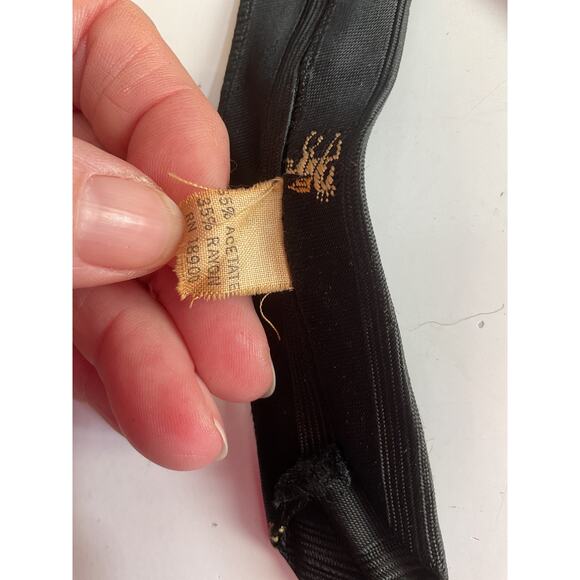 Vintage Black Gold Stripe Pegasus Slim Tie Steele Classic Neckwear - Picture 3 of 4